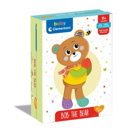 Clementoni 17761 Bob Toddler, Plush Blanket, Teddy Bear, Infant, Activity 0 Months, Cuddly, Animal Soft Toy, 100% Machine Washable