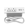 Small Recessed Power Strip Plug Extension Cord with USB Electrical