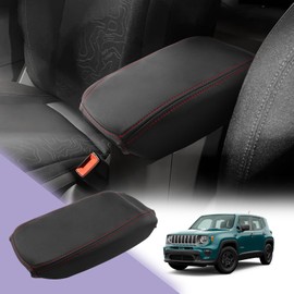 LUWU Compatible with Jeep Renegade BU 2015-2024 Centre Console Armrest Cover Armrest Covers Protection Car Centre Console Armrest Protection Armrest Covers Renegade BU Accessories (Red Line)