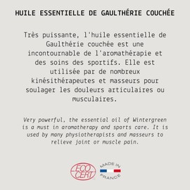 Organic Lying Winter Green Essential Oil - MY COSMETIK - 10 ml