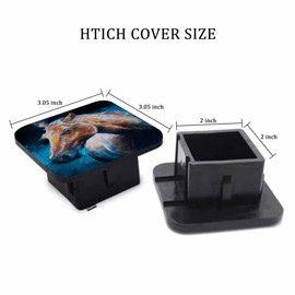 Beabes Horse Trailer Hitch Covers for Trucks Cars, Nature Wild Animal Horse Head Rubber Tow Trailer Hitch Cover Plug Insert Receiver Tube Hitch Cover Cap for Men Women, 2 Inch Hitch Cover