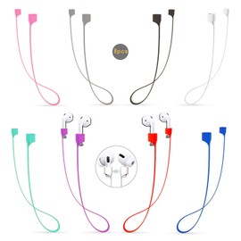 QYTOJQX Airpods Strap Magnetic Anti-Lost Leash Sports String Earphone Lanyard, 8 Packs Soft Silicone Neck Rope Cord, Compatible for Airpods Pro/3/2/1 (8packs #1)