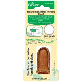 Clover Natural Fit Leather Thimble Small, Lt. Brown