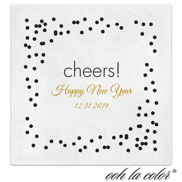 Cheers Confetti Personalized Beverage Ooh La Color Napkins / 100