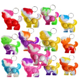 colorbopop 20 Packs Bulk Mini pop Bubble Keychain Fidget Present,Dog Party Favors,Classroom Students Boys Girls Birthday Small Gifts
