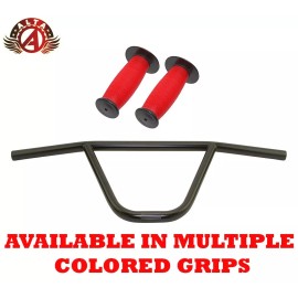 ALTA CW PRO OldSchool Classic Black Handlebar W/2 Tone Black MUSHROOM BMX GRIPS - Handlebar W/ Black/Yellow Grips