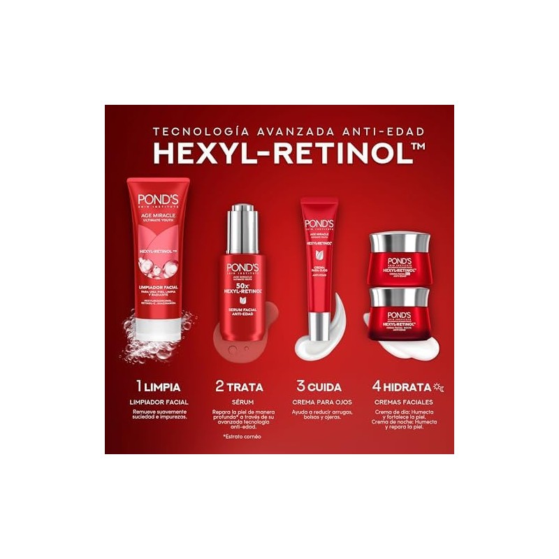 POND'S Age Miracle rutina completa de 5 pasos con HEXYL-RETINOL