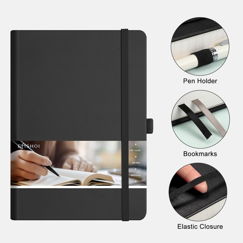 EMSHOI Notebook A5 Lined Journal - 400 Pages 100gsm Thick