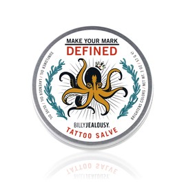 Billy Jealousy Make Your Mark Defined Tattoo Salve, Tattoo Aftercare with Vitamin E and Soybean & Lavender Oils, Protects, Deeply Nourishes, and Enhances Vibrancy, 2 oz | Billy Jealousy