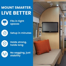 Mount-It! MI-203 Low Profile Fixed TV Wall Mount | Fits 13-32 Inch Screens | VESA 75x75 & 100x100 | Heavy-Duty Steel with 60 Lbs Capacity | Built-in Bubble Level | Ideal for RV, Home, and Office