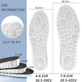 Height Increase Insoles Soft Memory Foam Shoe Insoles for Men and Women,Comfort Heel Lift Insoles,Breathable,Shock Absorption,Heel Cushion (Black 3.5CM, 4-6.5UK)