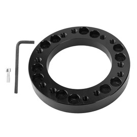 Steering Wheel Spacer Steering Wheel Pad Aluminum Alloy Material 12.5mm / 0.5" Steering Wheel Cushion Block with Mounting Screws/Wrench Universal Steering Wheel Adapter Spacer