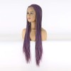 BTWTRY Purple Braided Wig Micro Braided Hair Synthetic Lace Front