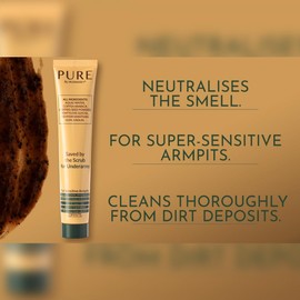 MUDMASKY Puro - Exfoliante Para Axilas. Exfoliante Y Mascarilla Desintoxicante Para Axilas. Elaborado Con 5 Ingredientes Naturales, Incluyendo Granos De Café Reciclados.