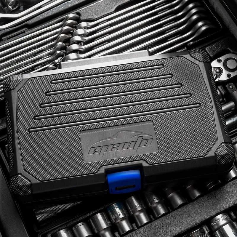 EPAuto 45 Pieces 3/8" Drive Socket Set with 72-Tooth Pear