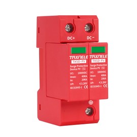 Surge Arrester Device Rail Installation 2P DC SPD 1000V 600V Photovoltaic Lightning Protection Home ¨¹Surge Protection Low Voltage Arrester Device 40KA (DC 600V)