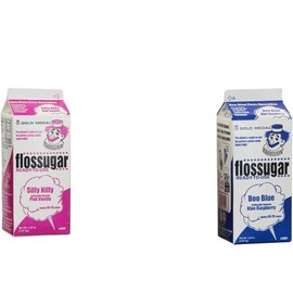 3.25lb -Cotton Candy Floss Sugar (2 Pack)- Pink Vanilla and Blue Raspberry. Ready to Use. Each Carton Made From Paper Earth friendly Carton.
