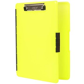 Dexas Slimcase 2 Storage Clipboard with Side Opening, Neon Yellow