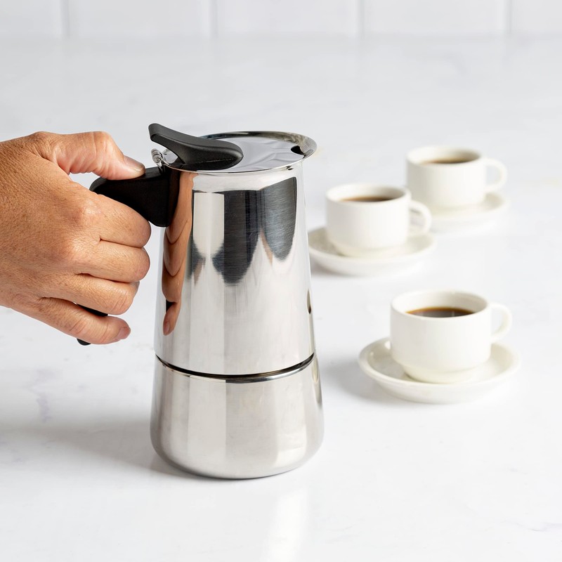 Primula 6 Cup Stovetop Espresso Coffee Maker, Stainless Steel (PES-4606)