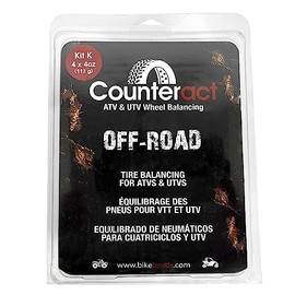 Counteract KIT-K ATV/UTV Do It Yourself Tire/Wheel Balancing Beads Kit - (4) 4oz Balancing Bead Applications, (4) Valve Caps and Cores, (1) Core Remover, Injector Bottle