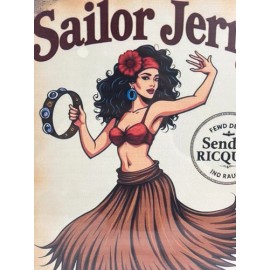 Sailor Jerry Metal Tin Sign 12" x 8" Vintage Style Tiki Bar Hula Girl New