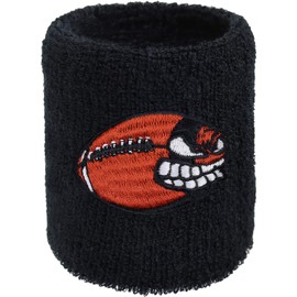 Sweatband with Football Embroidery Embroidered & Absorbent Terry Cloth Designer Sweatband | Wristband Football Bracelet Gift for Football Players Gym Sweat Bracelet