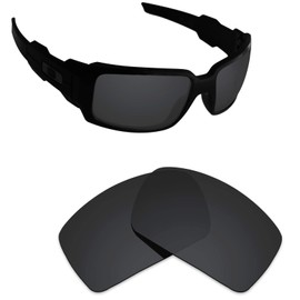 Alphax Stealth Black Polarized Replacement Lenses for Oakley Oil Drum