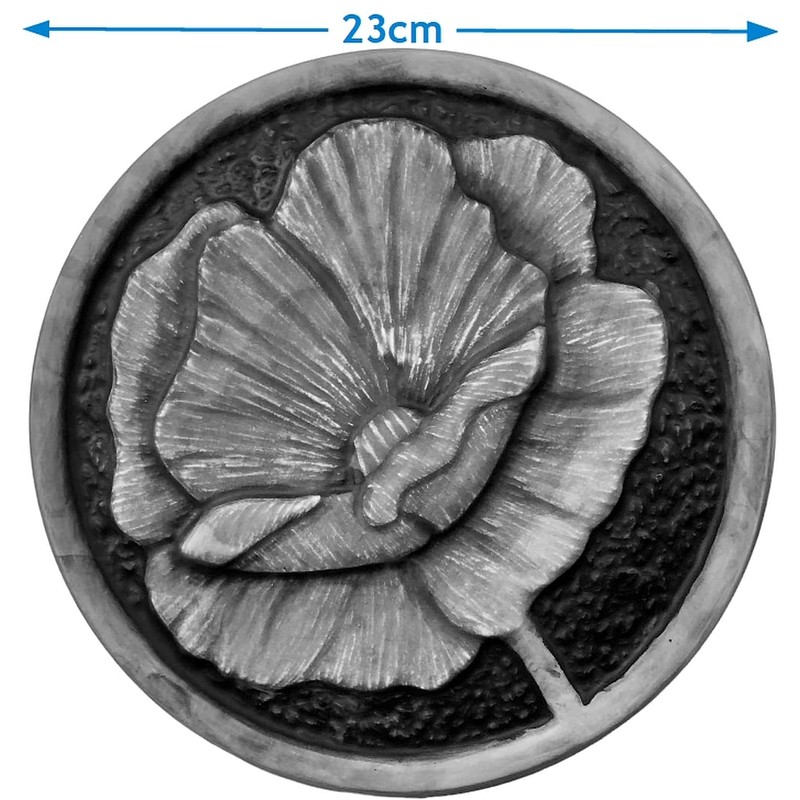Poppy Garden Concrete or Plaster Plaque Mould Stepping Stone Mold