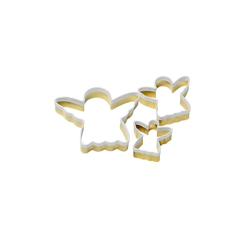 Eddingtons Set of 3 Brass Angel Cookie Cutters with White