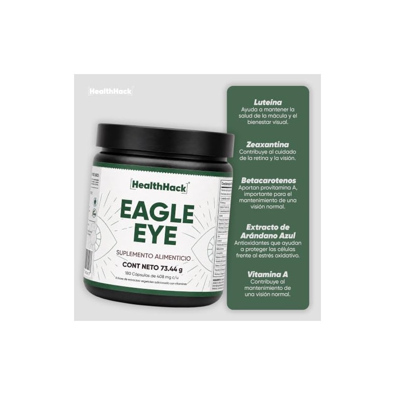 Eagle Vsion con Luteína, Zeaxantina, Vitamina E Zanahoria Health Hack