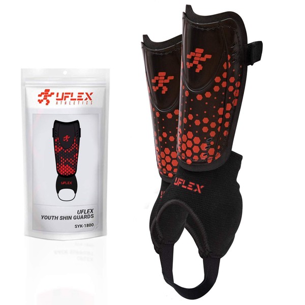 UFlex Athletics Slip and Slide Shin Guards for Kids and