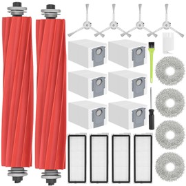 RUKHOOL Accessories for Roborock Qrevo S/Qrevo Pro/Qrevo MaxV/Qrevo Plus Replacement Parts for Qrevo S Accessory Set with 2 Main Brushes, 6 Dust Bags, 4 HEPA Filters, 4 Mop Pads, 4 White Side Brushes