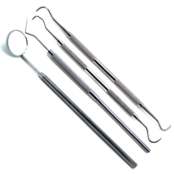 Dental Examination Set of 4, Sickle Scaler, Jaquette Scaler, Explorer