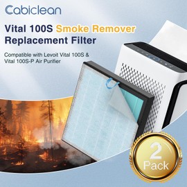 Vital 100S-P Smoke Remover Replacement Filter Compatible with LEVOIT Vital 100S and 100S-P Air Purifier, 4-in-1 Smoke Remover Filter for Vital 100S-RF-SR, 2 Pack, Blue