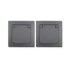 McPower Flair Protective Contact Socket, Pack of 2, Flush-Mounted IP44, Anthracite, 250 V, 16 A, Wet Room Socket for Bathroom, Cellar, Outdoor, Screw Connection