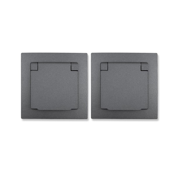 McPower Flair Protective Contact Socket, Pack of 2, Flush-Mounted IP44,