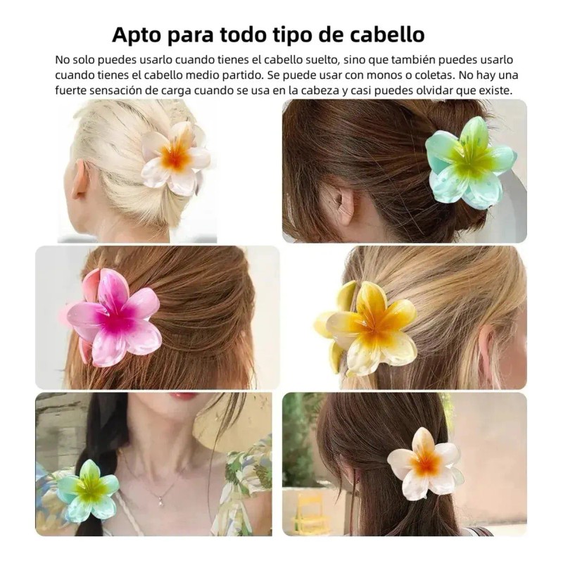 18pz Pinzas Para Pelo Con Forma De Flor De Plumeria