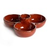 Ancient Cookware Mexican Clay Triple Appetizer Bowl