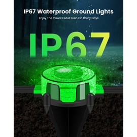 KISUFU 100FT RGBCCT 24V Low Voltage Landscape Lighting, 30W Outdoor Ground Lights, 30-Pack IP67 Waterproof Pathway Lights, RGB+CCT Color Changing Backyard Decor for Garden, Yard, Patio etc