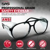 SAS Safety 5125 Classic Safety Glasses with Polybag, Black Frame/Clear