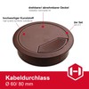 Gedotec Cable Grommet Desk Plastic H1001 Round, Cable Feed-Through Brown,