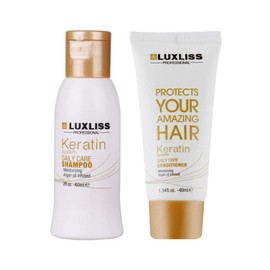 Luxliss Keratin Daily care Shampoo&Conditioner Argan oil infused Travel Kit (60ml&40ml)