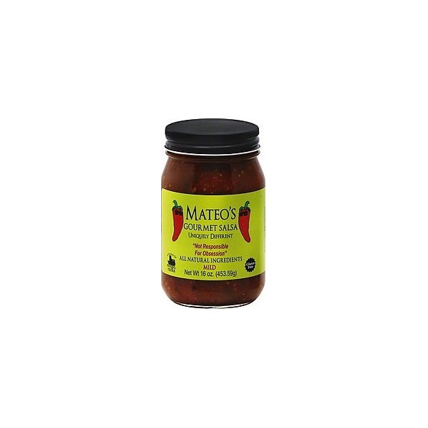Mateo's Gourmet Salsa 16oz Glass Jar (Pack of 3) Select