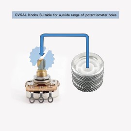 OVSAL 3Pcs Bass Guitar Knobs Abalone Shell Dome Metal Guitar Volume Tone Knobs Electric Guitar Parts for Feder Strat Telecaster Jazz Gibson Les Paul Chrome