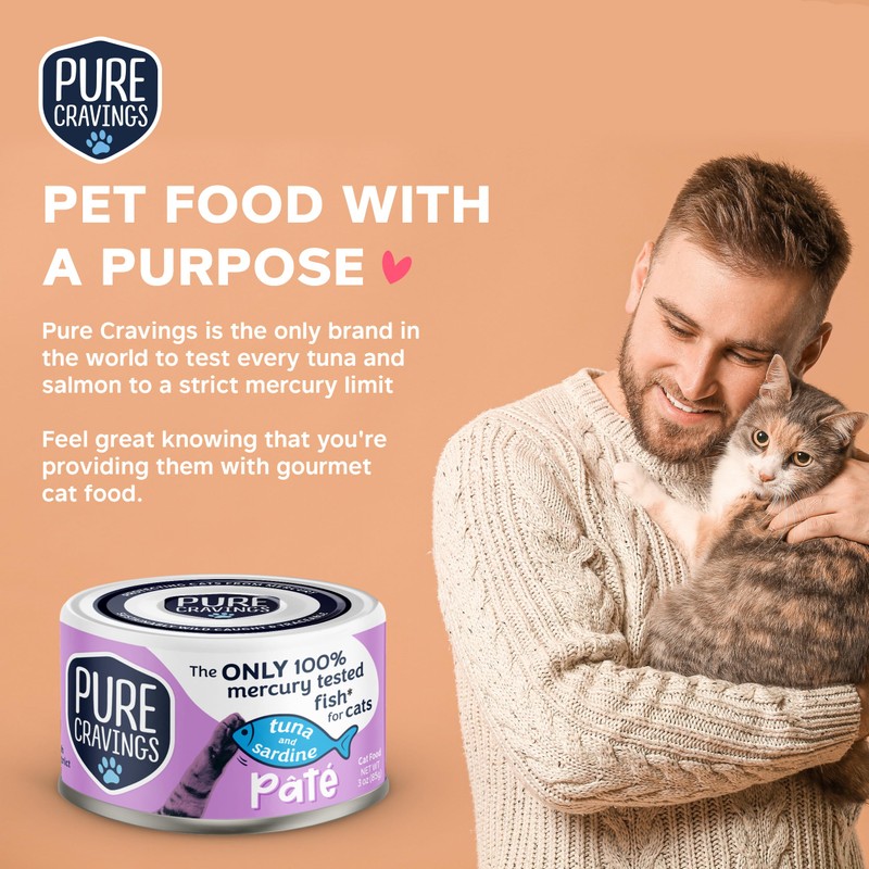 Pure Cravings Tuna and Sardine Pate, Canned Wet Cat Food,