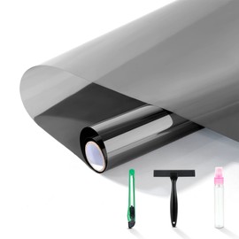 FuFin One-Way Window Privacy Film with Free Installation Tools,Premium PET Material,Heat Control 99% UV Blocking and Privacy Protection Window Film.Window Tint for Home Office (Grey 35.4"×196.9")