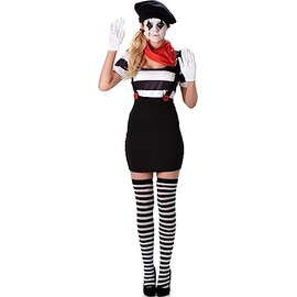 Mime Girl Women's Costume X-Small 2-4 Black
