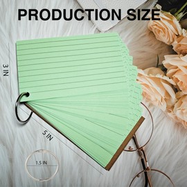 Sticky 300 Kraft Paper Ruled Flashcards with Rings - 12.7x7.6cm Study Cards for Home, Office & School Learning - Lined Revision Cards for Record Keeping & Organizing