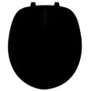 Centoco Black Round Toilet Seat, Residential, Top Mount Plastic Hinge,