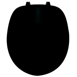 Centoco Black Round Toilet Seat, Residential, Top Mount Plastic Hinge, Closed Front with Cover, Plastic, DSAMAZ2-407